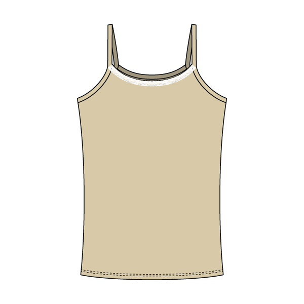 Rib Tank with Spaghetti Straps and Lace Trim - The Collegiate Lineup