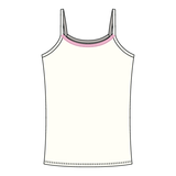 Rib Tank with Spaghetti Straps and Lace Trim