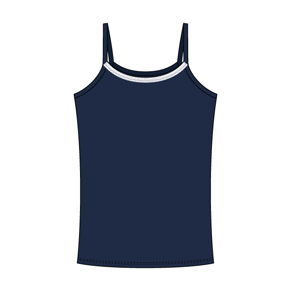 Rib Tank with Spaghetti Straps and Lace Trim - The Collegiate Lineup