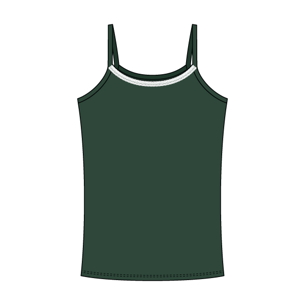 Rib Tank with Spaghetti Straps and Lace Trim - The Collegiate Lineup