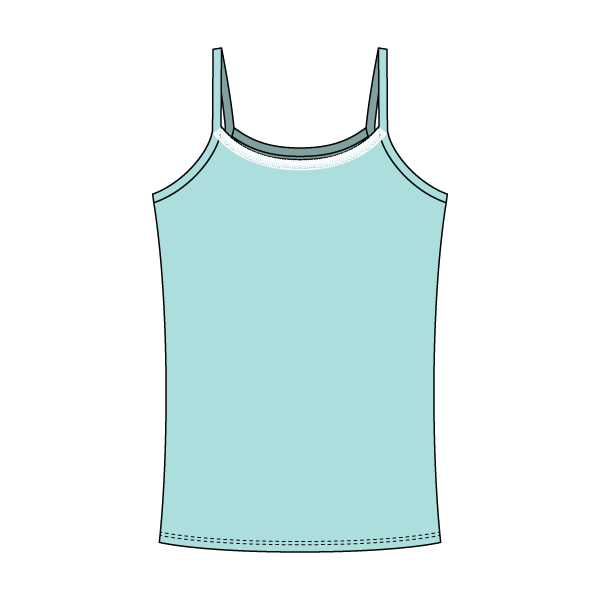 Rib Tank with Spaghetti Straps and Lace Trim - The Collegiate Lineup