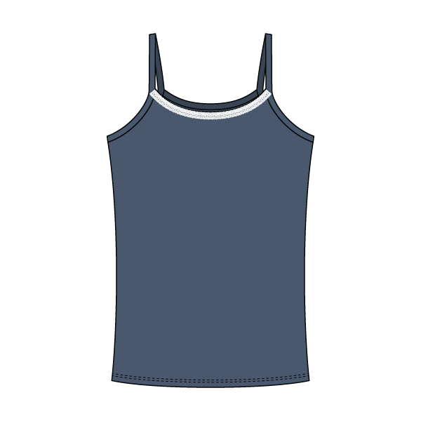 Rib Tank with Spaghetti Straps and Lace Trim - The Collegiate Lineup