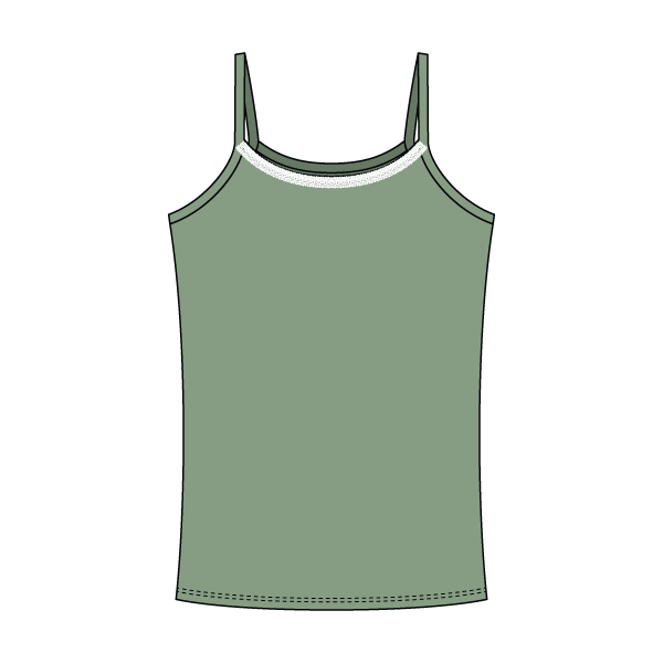 Rib Tank with Spaghetti Straps and Lace Trim - The Collegiate Lineup