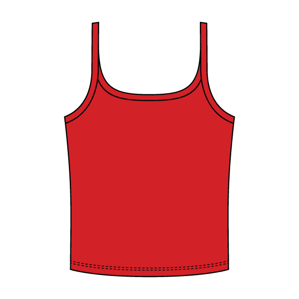 Rib Scoop Neck Tank with Spaghetti Straps