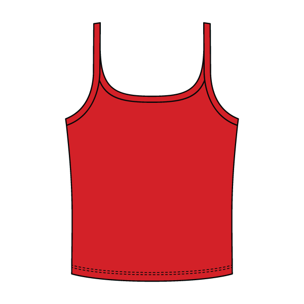 Rib Scoop Neck Tank with Spaghetti Straps