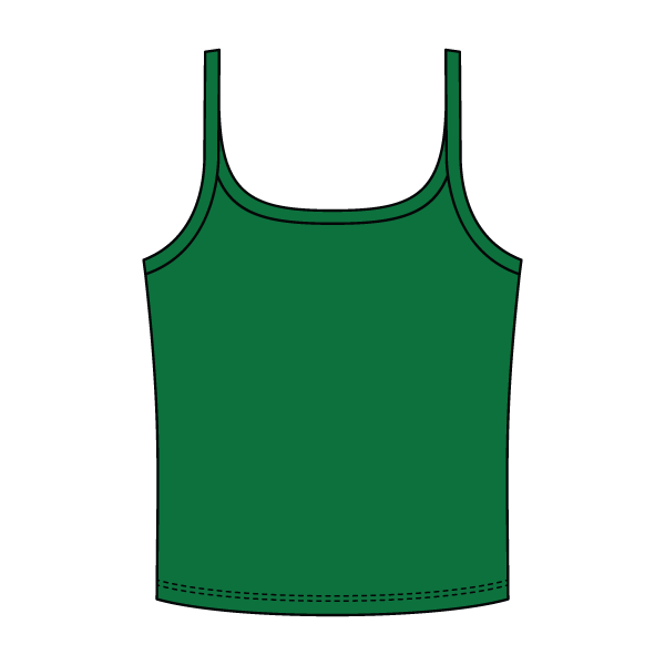 Rib Scoop Neck Tank with Spaghetti Straps