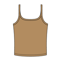 Rib Scoop Neck Tank with Spaghetti Straps