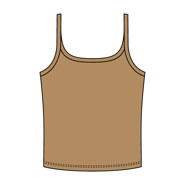 Rib Scoop Neck Tank with Spaghetti Straps