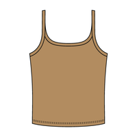 Rib Scoop Neck Tank with Spaghetti Straps