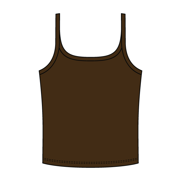 Rib Scoop Neck Tank with Spaghetti Straps