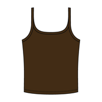 Rib Scoop Neck Tank with Spaghetti Straps