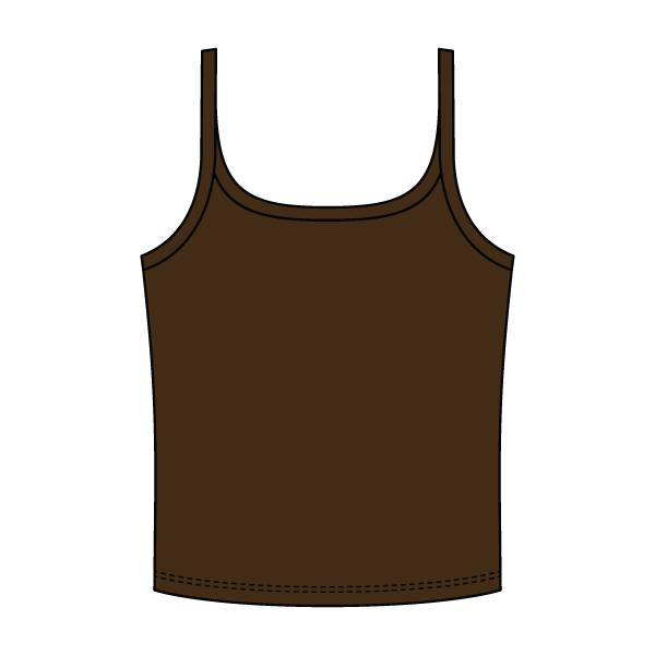 Rib Scoop Neck Tank with Spaghetti Straps