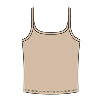 Rib Scoop Neck Tank with Spaghetti Straps