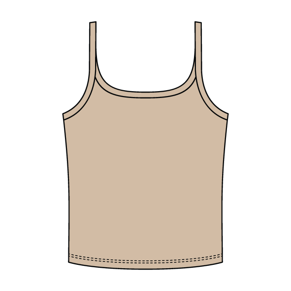 Rib Scoop Neck Tank with Spaghetti Straps