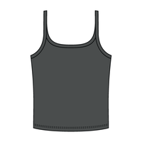 Rib Scoop Neck Tank with Spaghetti Straps