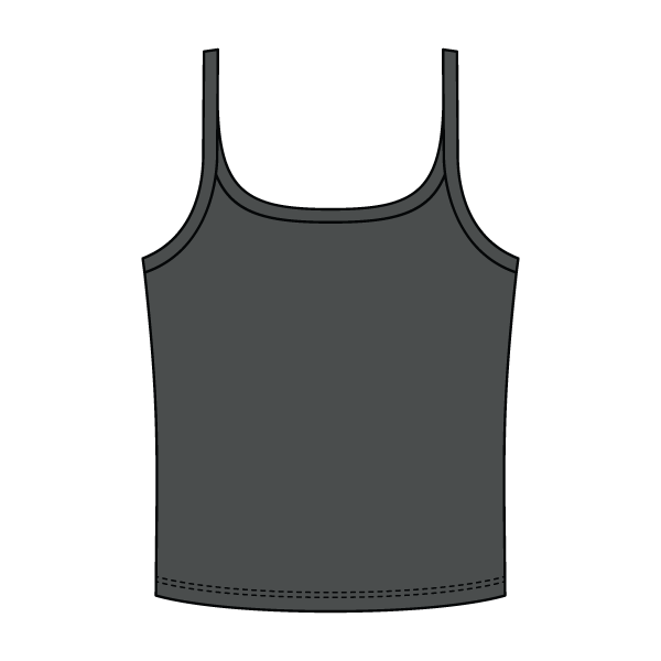 Rib Scoop Neck Tank with Spaghetti Straps