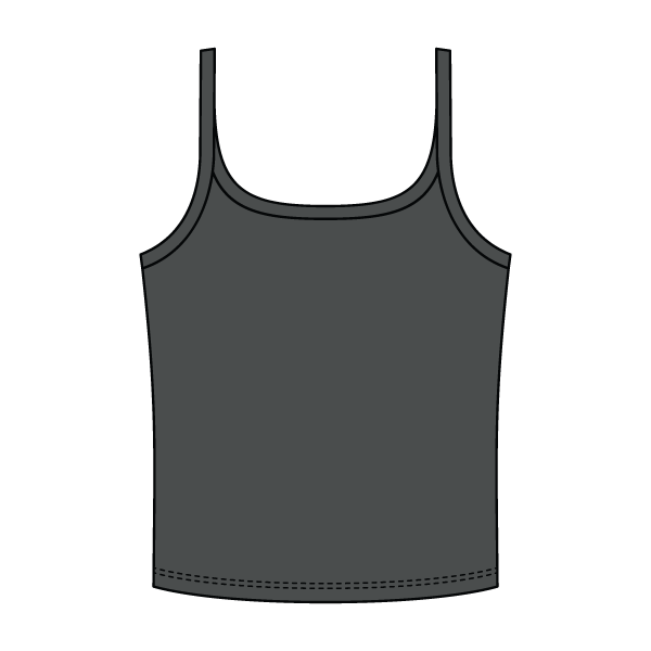 Rib Scoop Neck Tank with Spaghetti Straps