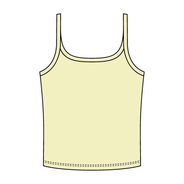 Rib Scoop Neck Tank with Spaghetti Straps