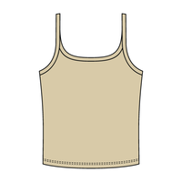 Rib Scoop Neck Tank with Spaghetti Straps