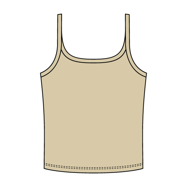 Rib Scoop Neck Tank with Spaghetti Straps