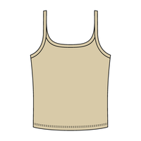 Rib Scoop Neck Tank with Spaghetti Straps