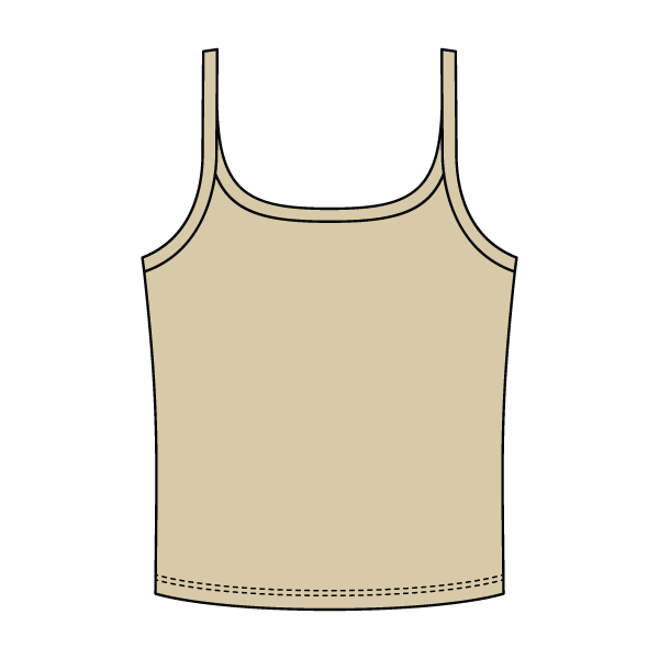 Rib Scoop Neck Tank with Spaghetti Straps