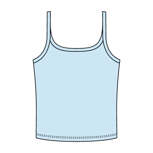 Rib Scoop Neck Tank with Spaghetti Straps