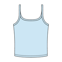 Rib Scoop Neck Tank with Spaghetti Straps