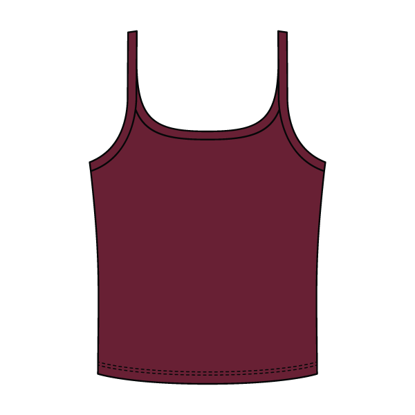Rib Scoop Neck Tank with Spaghetti Straps