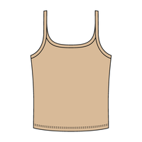 Rib Scoop Neck Tank with Spaghetti Straps