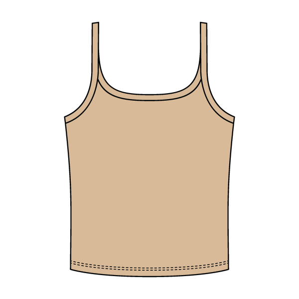 Rib Scoop Neck Tank with Spaghetti Straps