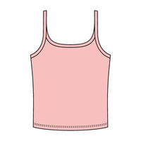 Rib Scoop Neck Tank with Spaghetti Straps