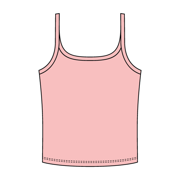 Rib Scoop Neck Tank with Spaghetti Straps