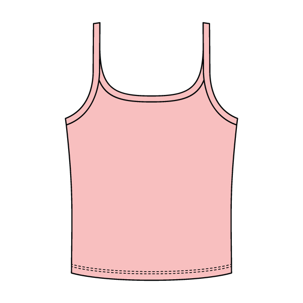 Rib Scoop Neck Tank with Spaghetti Straps