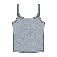 Rib Scoop Neck Tank with Spaghetti Straps