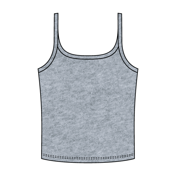 Rib Scoop Neck Tank with Spaghetti Straps