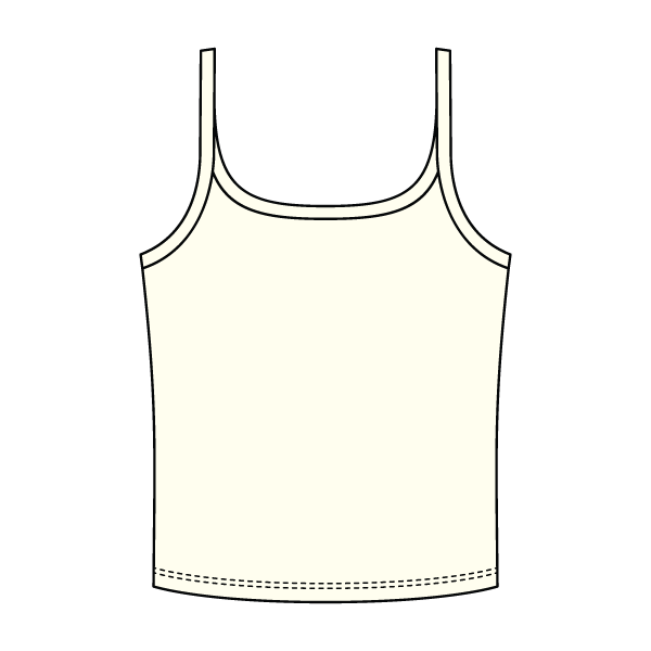 Rib Scoop Neck Tank with Spaghetti Straps