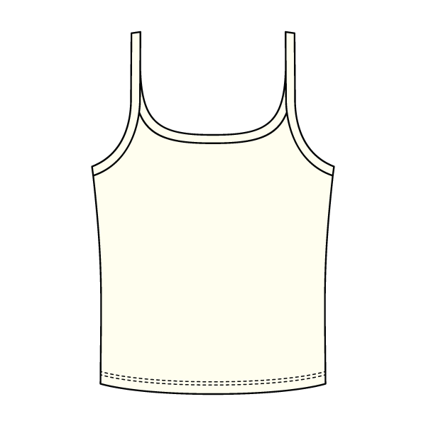 Rib Scoop Neck Tank with Spaghetti Straps