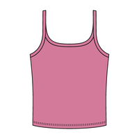Rib Scoop Neck Tank with Spaghetti Straps