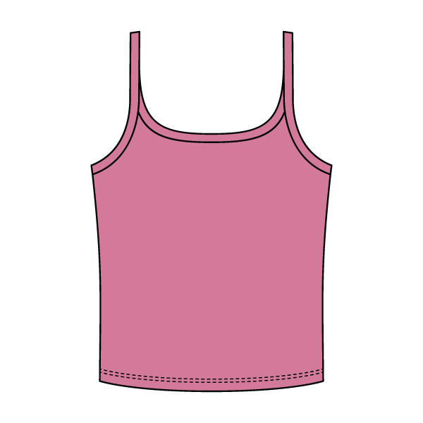Rib Scoop Neck Tank with Spaghetti Straps