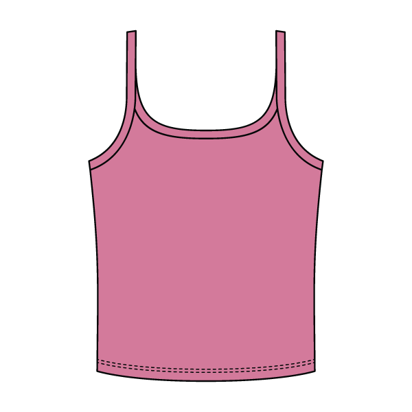 Rib Scoop Neck Tank with Spaghetti Straps
