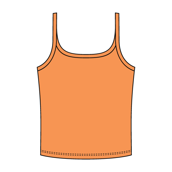Rib Scoop Neck Tank with Spaghetti Straps
