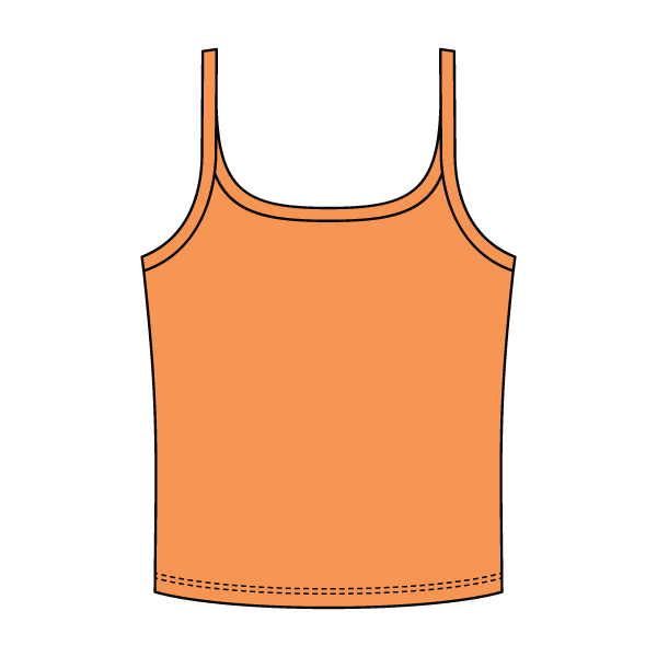 Rib Scoop Neck Tank with Spaghetti Straps