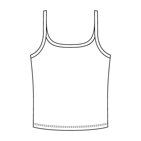 Rib Scoop Neck Tank with Spaghetti Straps