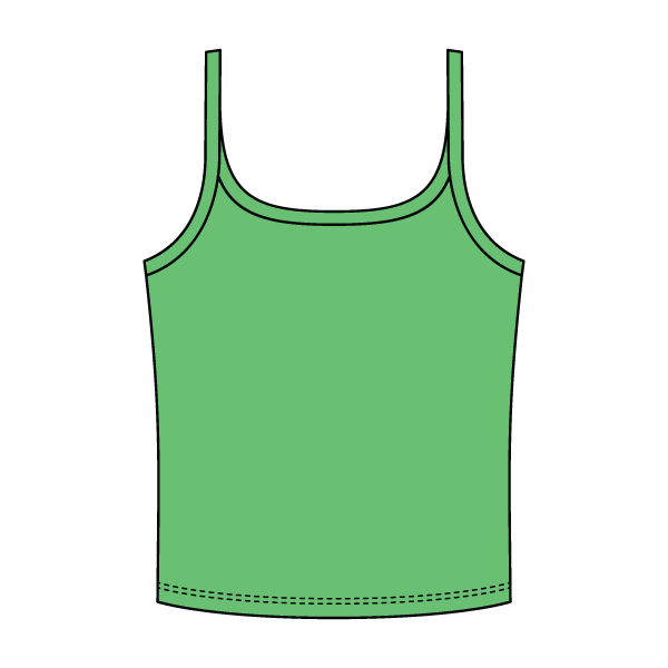 Rib Scoop Neck Tank with Spaghetti Straps