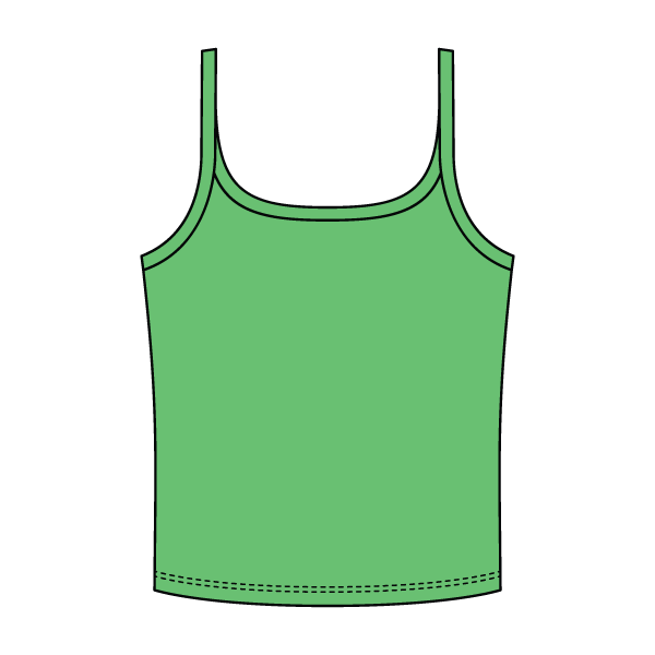 Rib Scoop Neck Tank with Spaghetti Straps