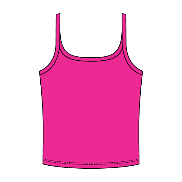 Rib Scoop Neck Tank with Spaghetti Straps