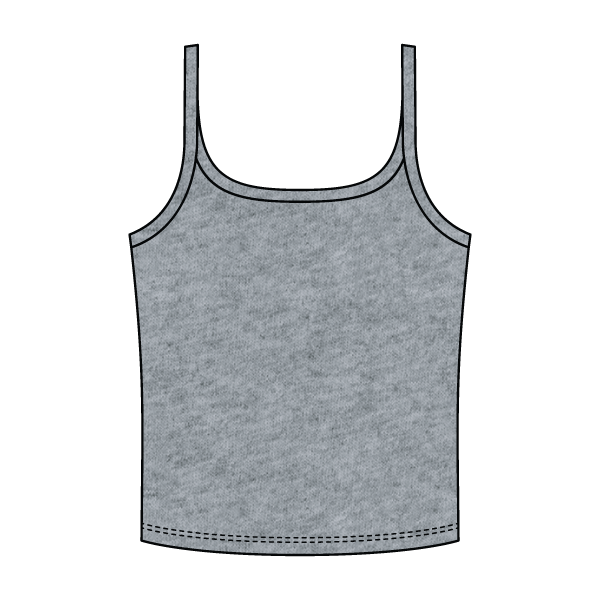 Rib Scoop Neck Tank with Spaghetti Straps