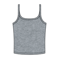Rib Scoop Neck Tank with Spaghetti Straps