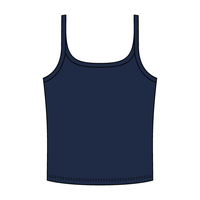 Rib Scoop Neck Tank with Spaghetti Straps